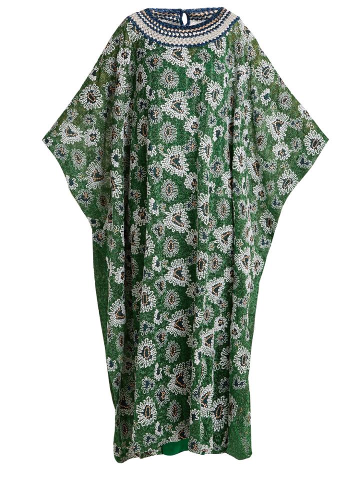 Missoni Floral-embroidered Metallic-knit Kaftan