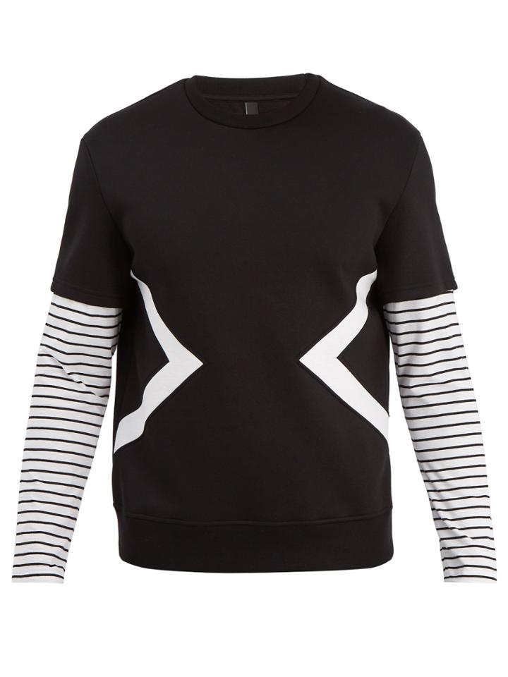 Neil Barrett Modernist Striped Sleeve Sweater