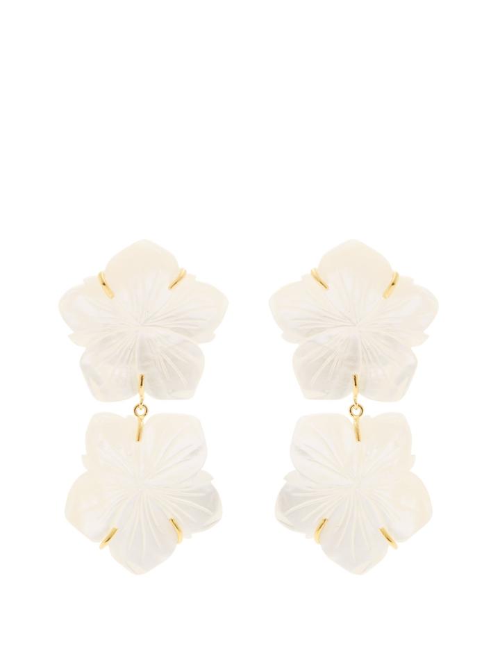 Lizzie Fortunato Paper Pearl Flower-drop Earrings