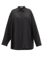 The Row - Caroline Oversized Flannel Shirt - Womens - Grey