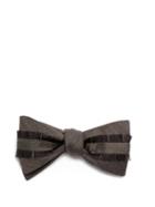 Matchesfashion.com Title Of Work - Frayed Trim Silk And Linen Blend Bow Tie - Mens - Grey