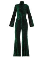 Matchesfashion.com Halpern - Metallic Animal-devor Jumpsuit - Womens - Green