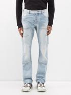 Amiri - Distressed Double-knee Straight-leg Jeans - Mens - Light Indigo