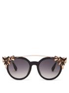 Matchesfashion.com Jimmy Choo - Vivy Crystal Embellished Acetate Sunglasses - Womens - Black Multi