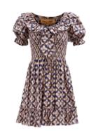 Muzungu Sisters - Lolita Snail-print Cotton-polin Mini Dress - Womens - Pink Multi