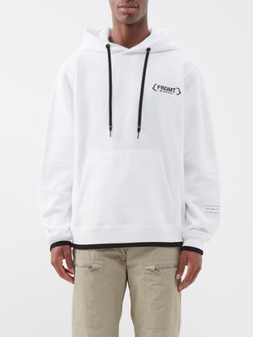 7 Moncler Frgmt Hiroshi Fujiwara - Logo-embroidered Cotton-jersey Hoodie - Mens - White