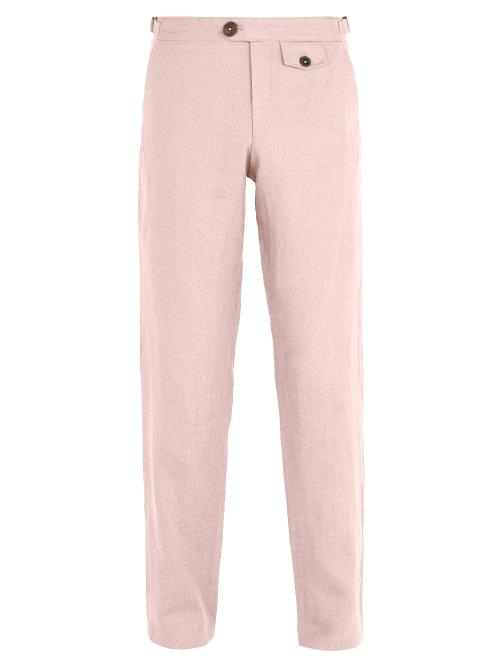 Matchesfashion.com Oliver Spencer - Linton Linen Trousers - Mens - Pink