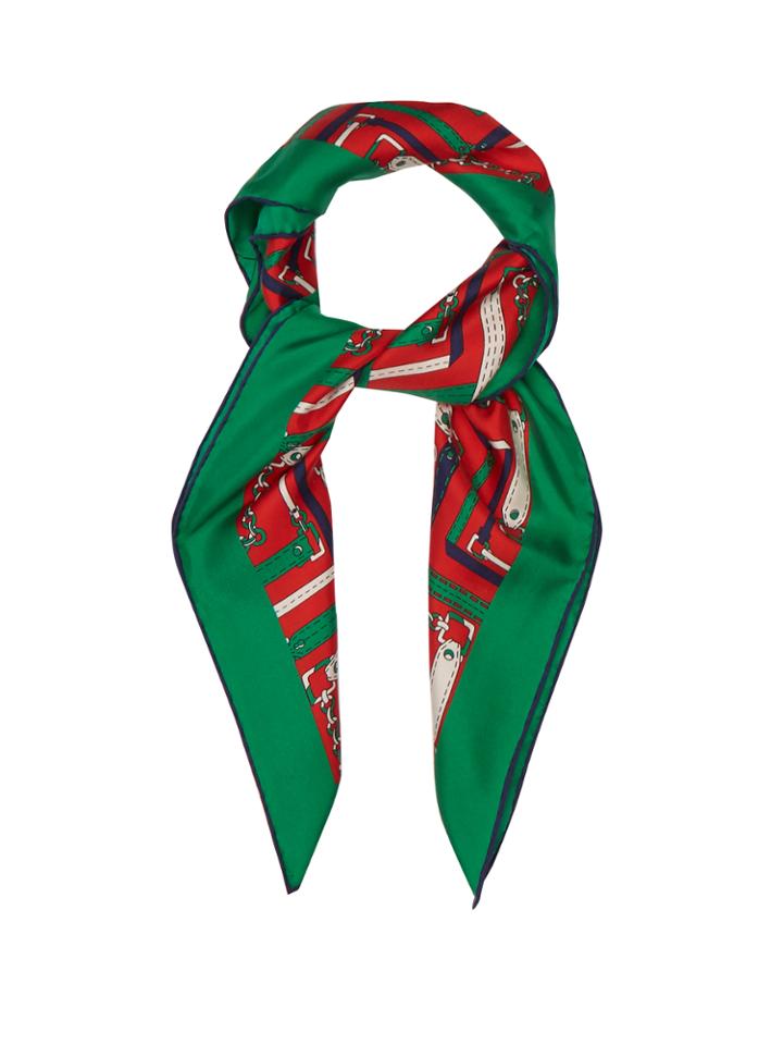 Gucci Argyle-print Silk-twill Scarf