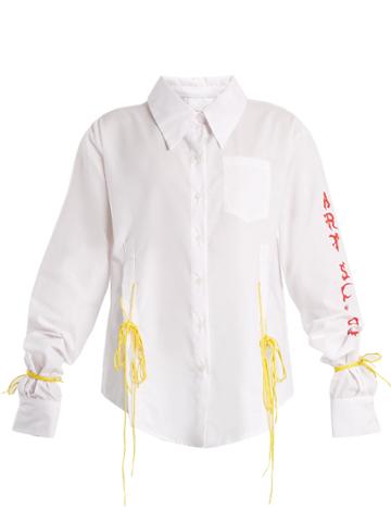 Art School Acid Oversized Tie-side Cotton Shirt