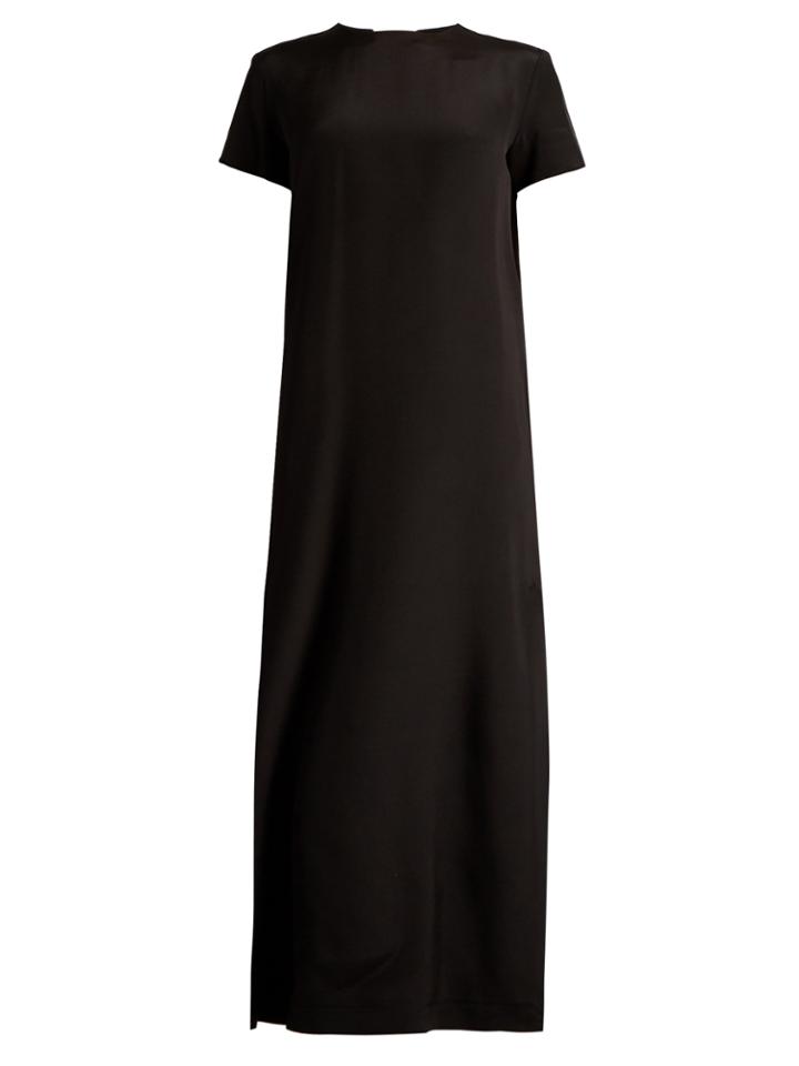 Raey Short-sleeved Silk-satin Maxi Dress