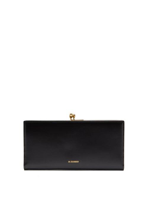Ladies Accessories Jil Sander - Top-clasp Leather Continental Wallet - Womens - Black