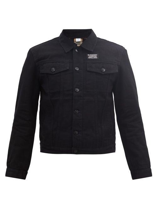 Matchesfashion.com Burberry - Satchwell Logo-print Denim Jacket - Mens - Black
