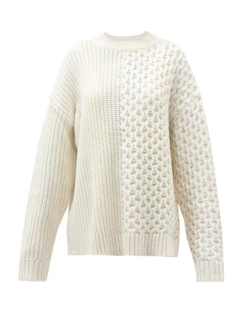 Altu - Merino-blend Contrast-knit Sweater - Womens - White
