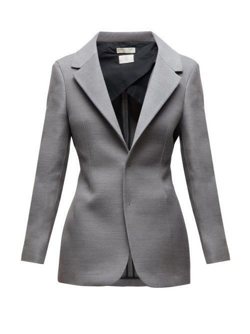 Matchesfashion.com Bottega Veneta - Single Breasted Wool Blazer - Womens - Grey