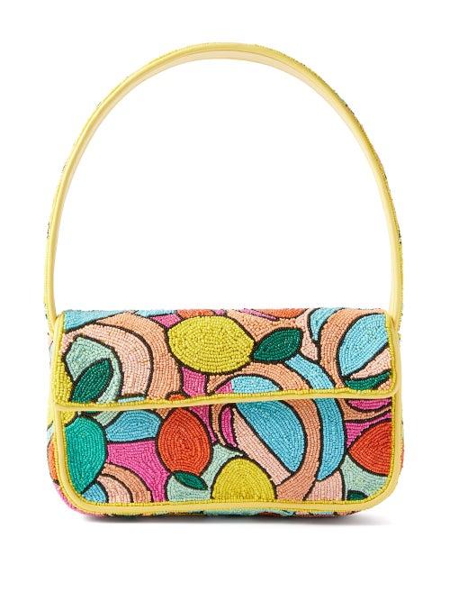 Staud - Tommy Beaded Shoulder Bag - Womens - Yellow Multi