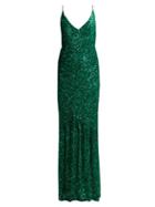 Matchesfashion.com Saloni - Aidan Sequinned Gown - Womens - Emerald