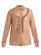 Rochas Pleated-bib Cotton-blend Voile Shirt