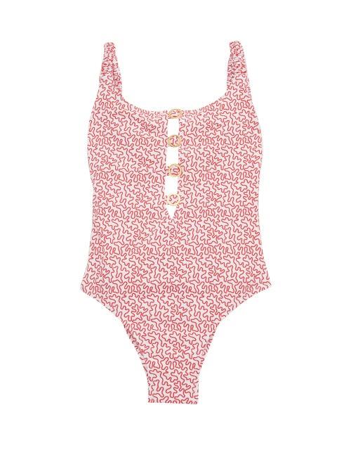 Matchesfashion.com Fisch - Choisy Abstract-print Swimsuit - Womens - Red Print
