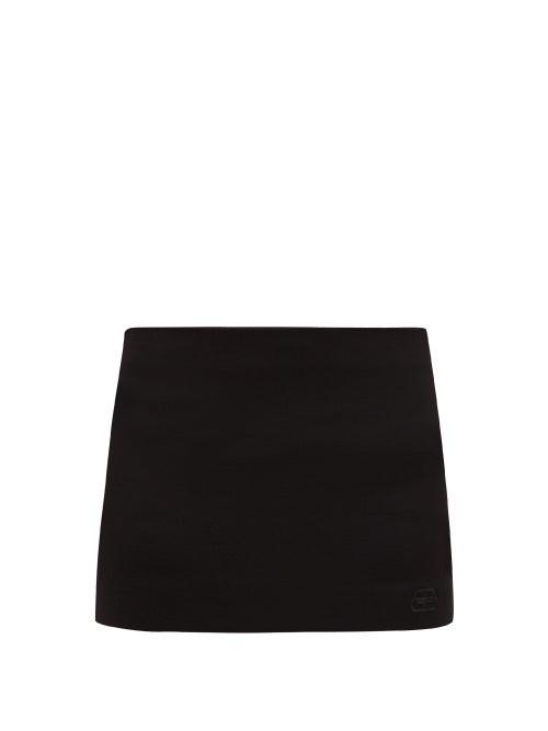 Matchesfashion.com Balenciaga - Bb Logo Embroidered Twill Mini Skort - Womens - Black