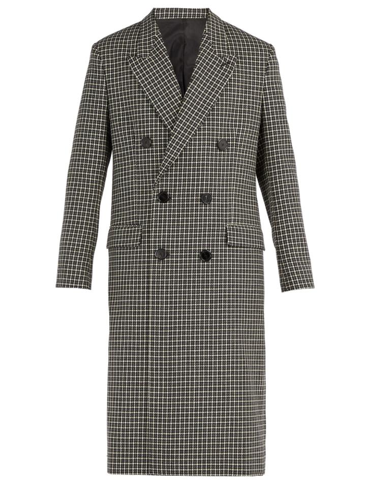 Ami Houndstooth Double-breasted Wool-blend Overcoat