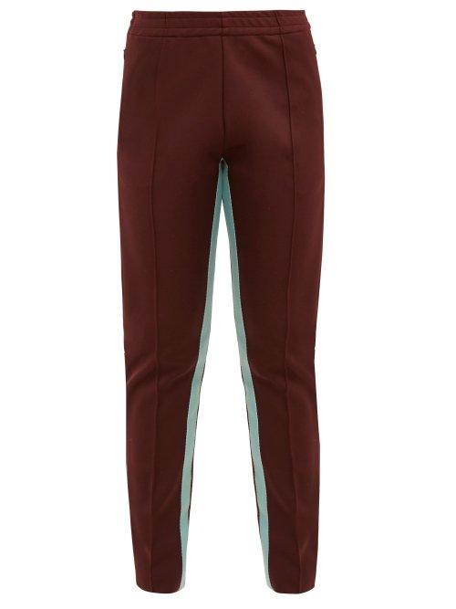 Matchesfashion.com Joseph - Jog Scuba Pleated Front Contrast Panel Trousers - Womens - Burgundy