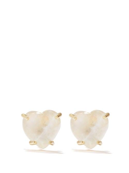 Irene Neuwirth - Love Moonstone & 18kt Gold Earrings - Womens - White