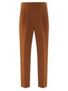 Matchesfashion.com Ami - Pleated Wool-twill Trousers - Mens - Brown