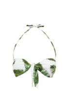 Matchesfashion.com Melissa Odabash - Caribe Palm Print Bandeau Bikini Top - Womens - White Print