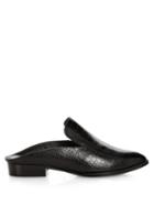 Robert Clergerie Alice Crocodile-effect Leather Slip-on Loafers