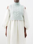 Cecilie Bahnsen - Ivanka Cropped Mohair-blend Roll-neck Sweater - Womens - Light Green