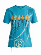 Matchesfashion.com Noki - Matchstick Print Cotton T Shirt - Womens - Blue Multi