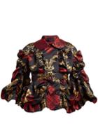 Matchesfashion.com Simone Rocha - Wallpaper Gathered Floral Jacquard Jacket - Womens - Black Multi