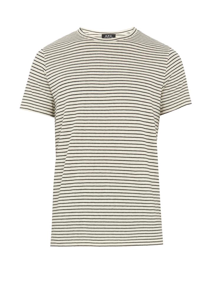 A.p.c. Paul Striped Cotton-blend T-shirt