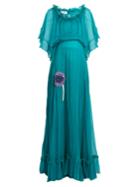 Luisa Beccaria Bead-embellished Silk-georgette Dress