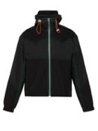 Matchesfashion.com Boramy Viguier - Hooded Check Print Cotton Twill Jacket - Mens - Black