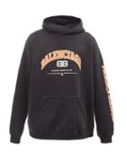 Balenciaga - Logo-print Jersey Hooded Sweatshirt - Mens - Black Orange
