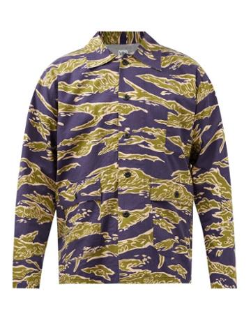 South2 West8 - Abstract-print Cotton-canvas Shirt - Mens - Camouflage