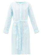 Matchesfashion.com Melissa Odabash - Patty Belted Cotton-voile Shirt Dress - Womens - Light Blue