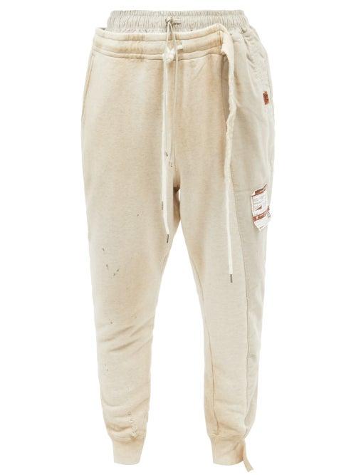 Mihara Yasuhiro - Combined Cotton-blend Jersey Track Pants - Mens - White