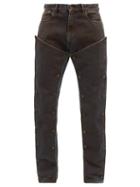 Y/project - Buttoned-panel Straight-leg Jeans - Mens - Navy