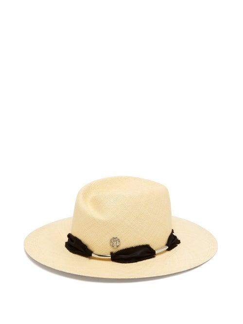 Matchesfashion.com Maison Michel - Virginie Laced-ribbon Straw Hat - Womens - Beige
