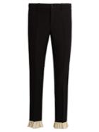 Gucci Ruffle-trimmed Silk And Wool-blend Cady Trousers