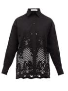 Matchesfashion.com See By Chlo - Floral-embroidered Cotton-poplin Shirt - Womens - Black