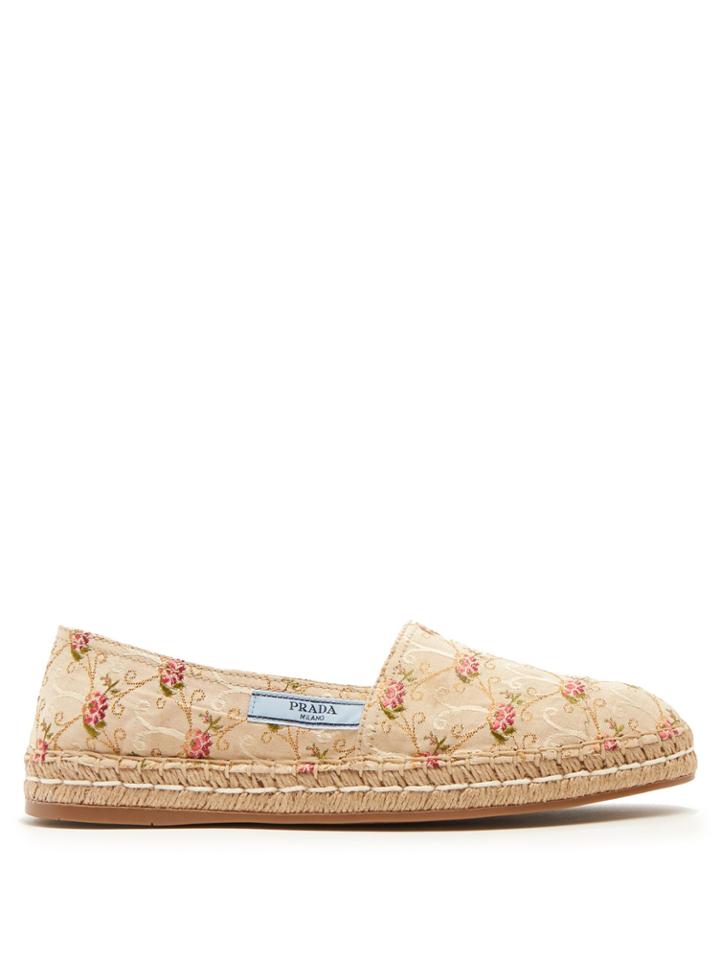 Prada Floral-jacquard Espadrilles