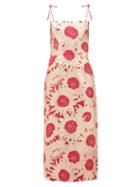 The Vampire's Wife - The Night Garden Floral-jacquard Midi Dress - Womens - Red