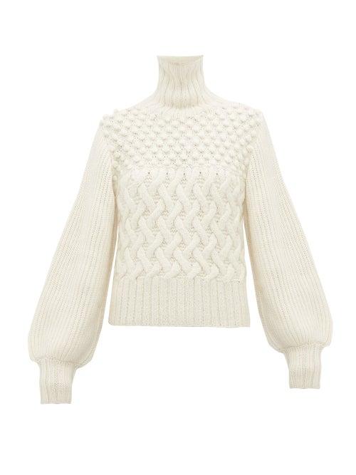 Matchesfashion.com Apiece Apart - Quercia Cable Knit Alpaca Blend Sweater - Womens - Cream
