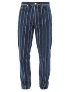 Matchesfashion.com Martine Rose - Straight-leg Jacquard-striped Denim Jeans - Mens - Black