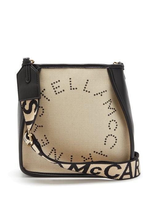Matchesfashion.com Stella Mccartney - Logo Embroidered Canvas Shoulder Bag - Womens - Grey Multi