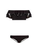 Matchesfashion.com Lisa Marie Fernandez - Mira Ruffled Bonded Bikini - Womens - Black