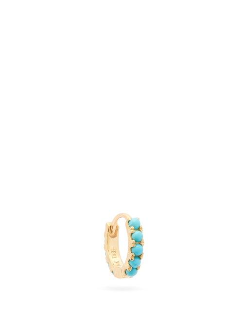 Matchesfashion.com Maria Tash - Eternity Turquoise & 18kt Gold Single Earring - Womens - Yellow Gold